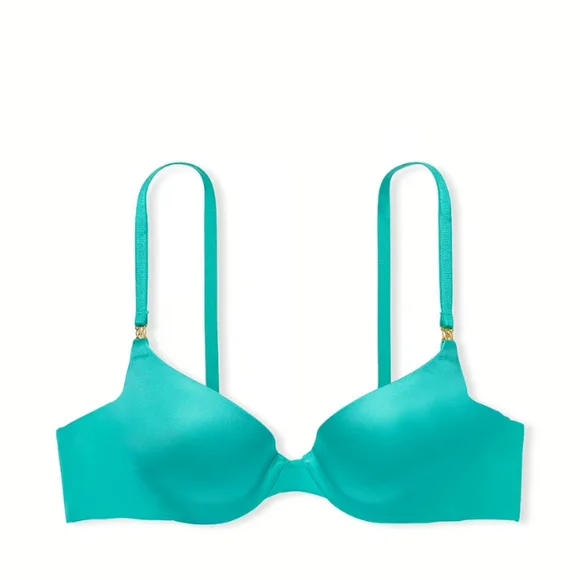 VS Very Sexy Icon Smooth Push Up Demi Bra Aqua Sea NWT NIP - Picture 2 of 5